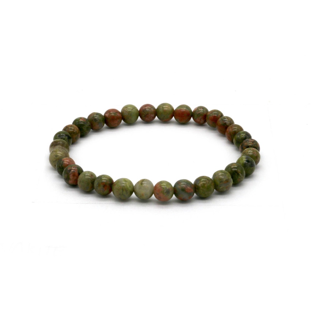 [32255] Unakite Bracelet – 6mm