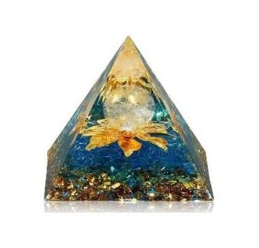 [32286] Blue Aqua Orgonite Crystal Pyramid – 80mm