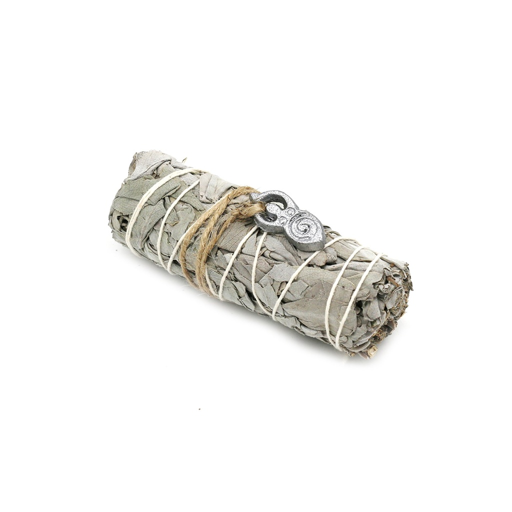 [12045] 4" White Sage w/ Goddess Charm Smudge Stick