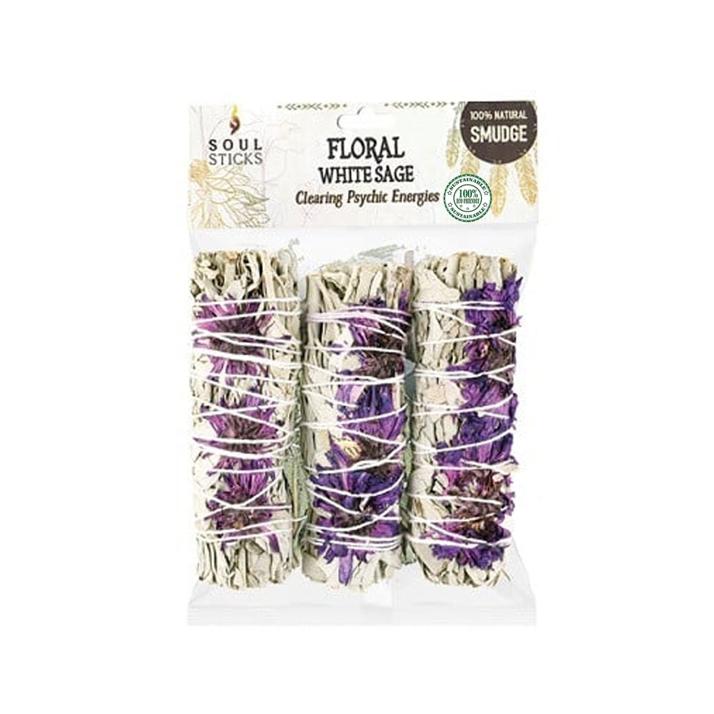 [51204] 4" Purple Daze White Sage Smudge Sticks Retail Pack – Pack of 3