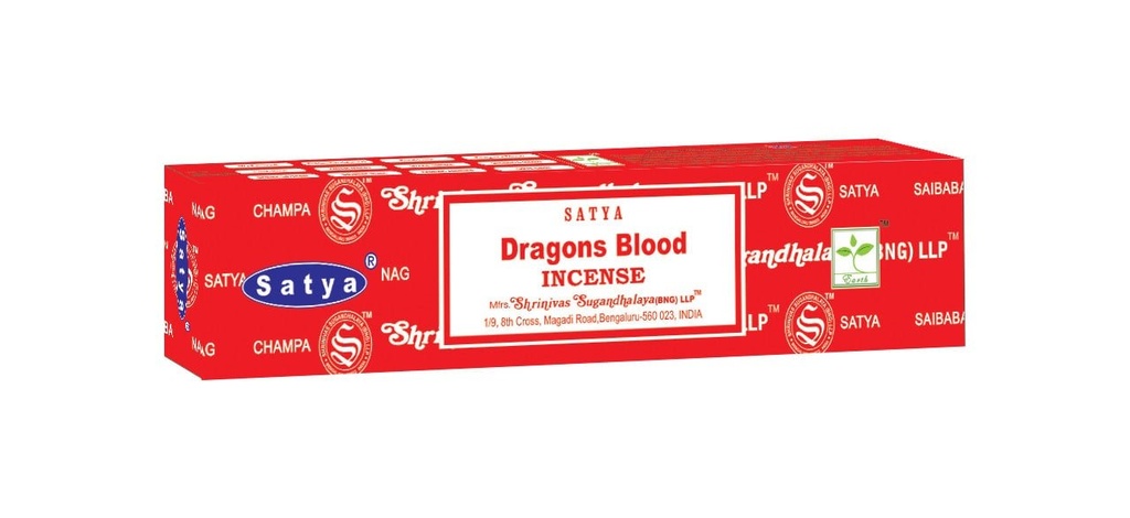[51221] Satya Dragon's Blood Incense Sticks – 15g / 12-Pack Box