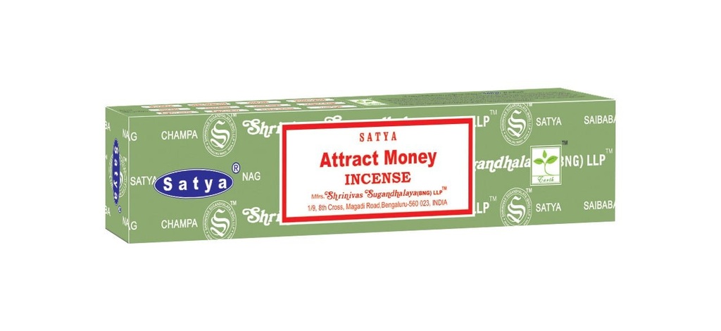 [51222] Satya Attract Money Incense Sticks – 15g / 12-Pack Box