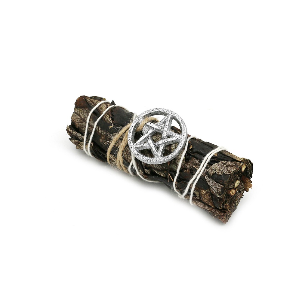 [12053] 4" Black Sage w/ Pentacle Charm Smudge Stick