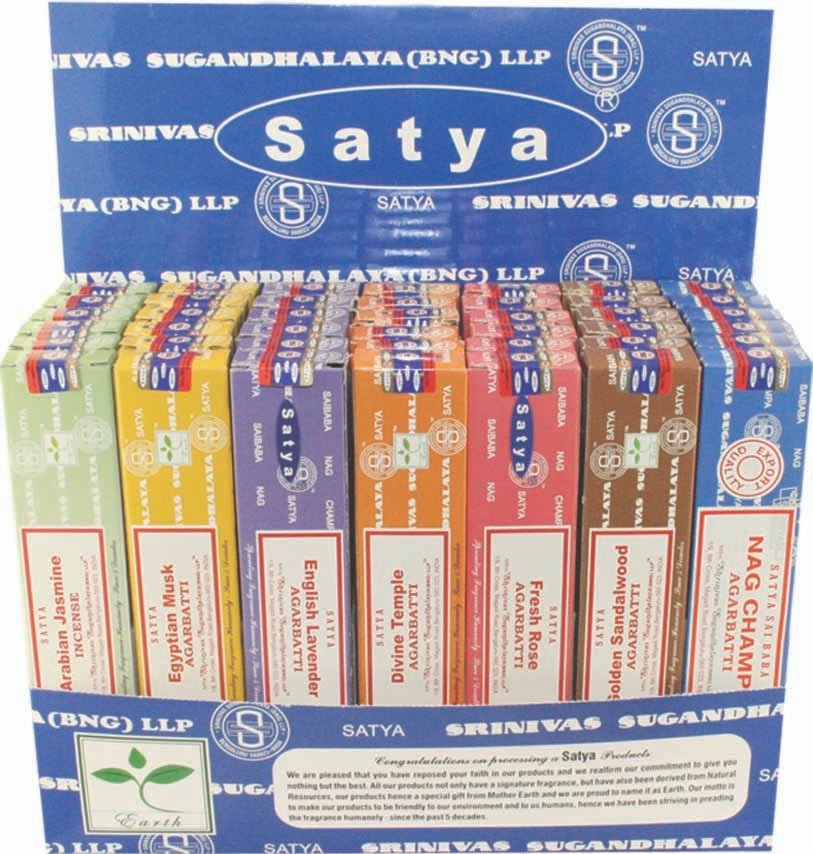 [51276] Satya Nag Champa Assorted Incense Display – 42 Packs
