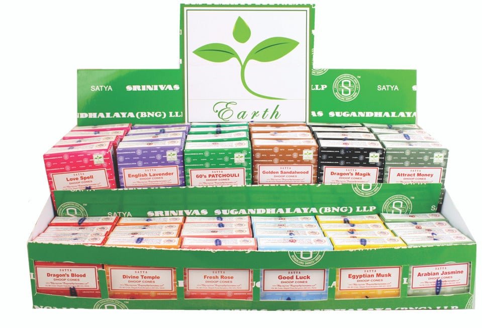 [51282] Satya Assorted Dhoop Cones Display – 48 Packs
