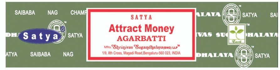 [51290] Satya Attract Money + Nag Champa Incense – 40g Combo Pack