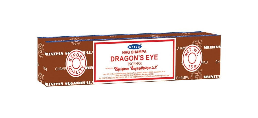 [51321] Satya Dragon's Eye Incense Sticks – 15g / 12-Pack Box