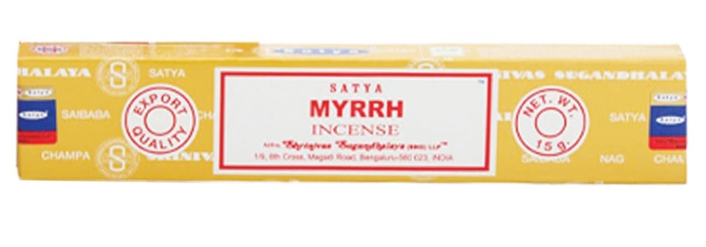 [51376] Satya Myrrh Incense Sticks – 15g / 12-Pack Box