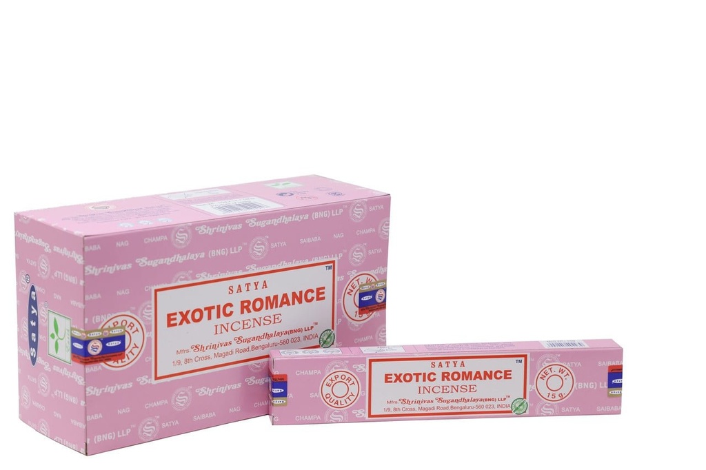 [51384] Satya Exotic Romance Incense Sticks – 15g / 12-Pack Box