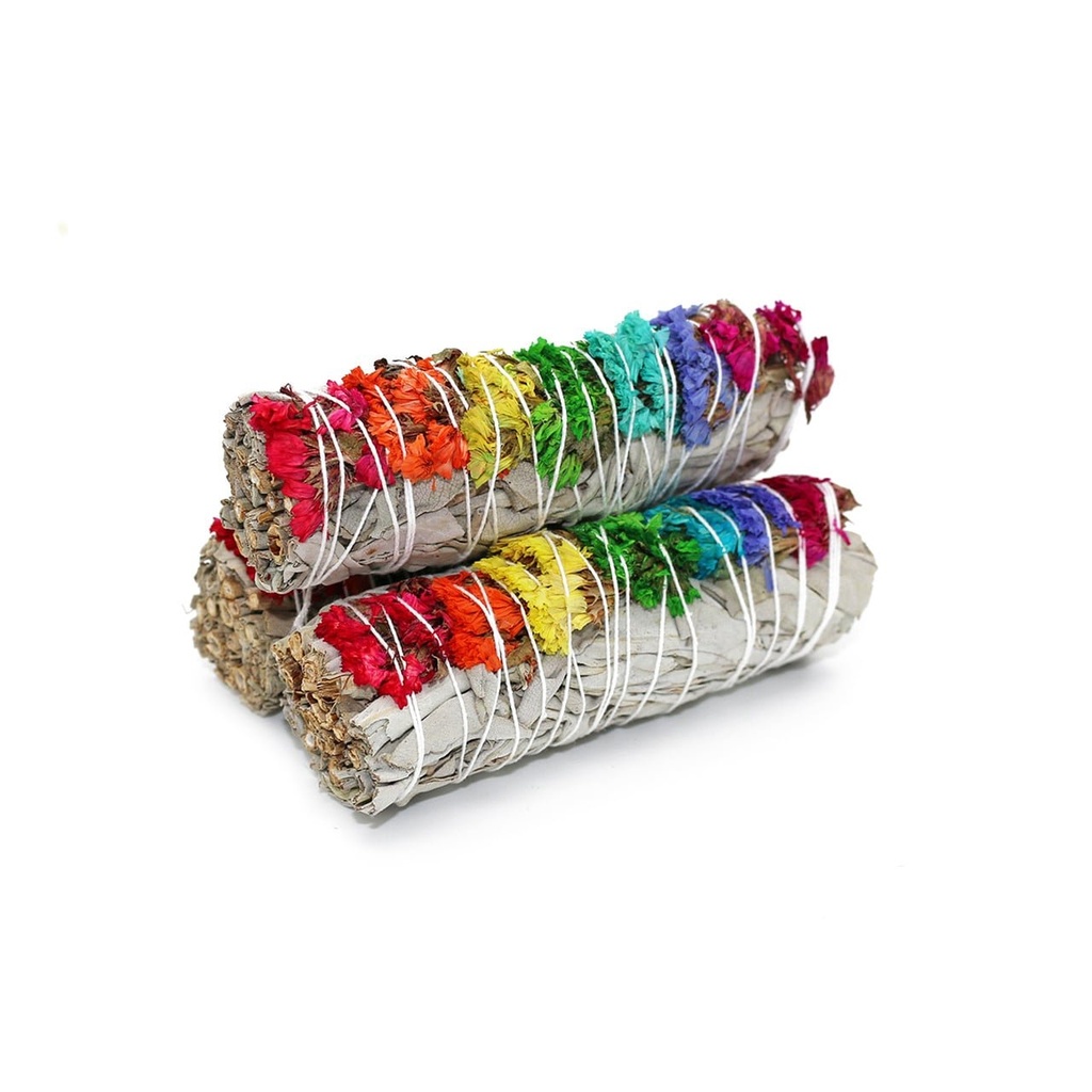[57460] 4" Flowery Rhymes White Sage Smudge Stick