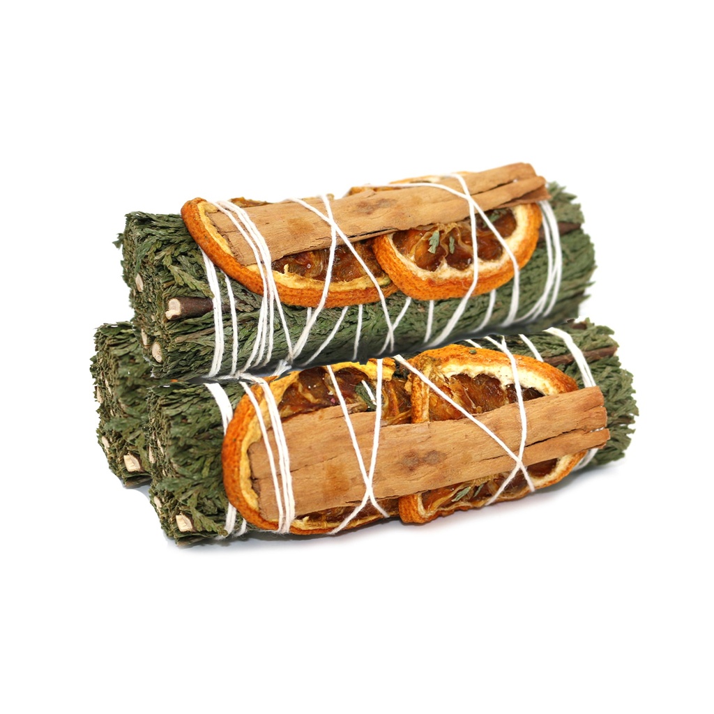 [57497] 4" Cedar Sage w/ Orange & Cinnamon Smudge Stick
