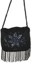 Black Beaded Purse – 7" x 7.5"