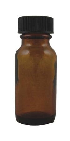 [65168] Amber Glass Bottle with Cap – 1/2 oz