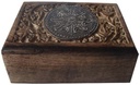 Large Plaque Carved Wooden Box – 5" x 8"