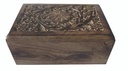 Daisy Carved Wooden Box – 6" x 4"