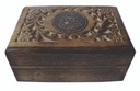 Plaque Carved Wooden Box – 6" x 4"