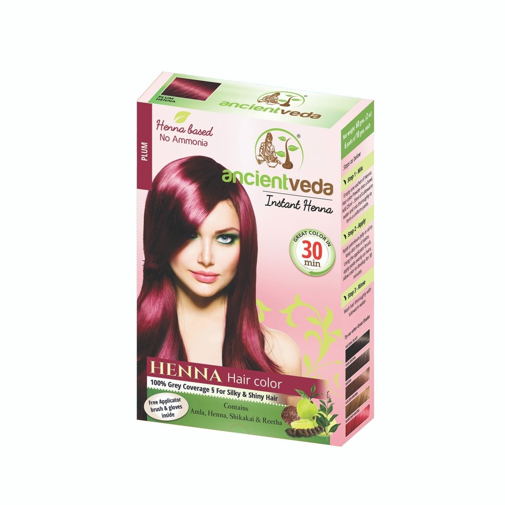 [90373] AncientVeda Instant Plum Henna Hair Dye