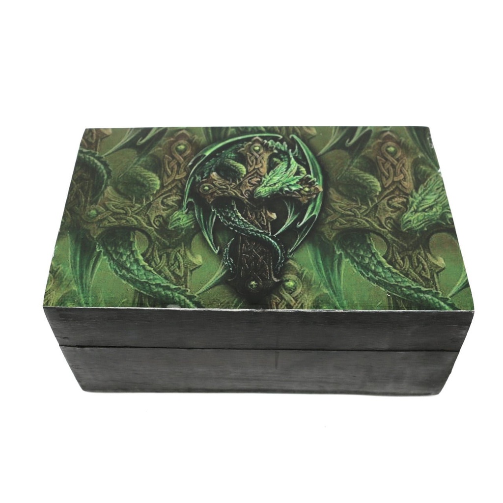 [14009] Celtic Cross Brown Wooden Storage Box – 6" x 4"