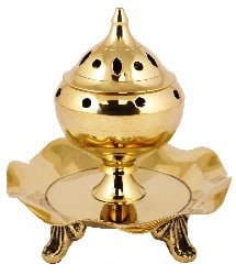 [90549] Brass Incense Burner – 5"