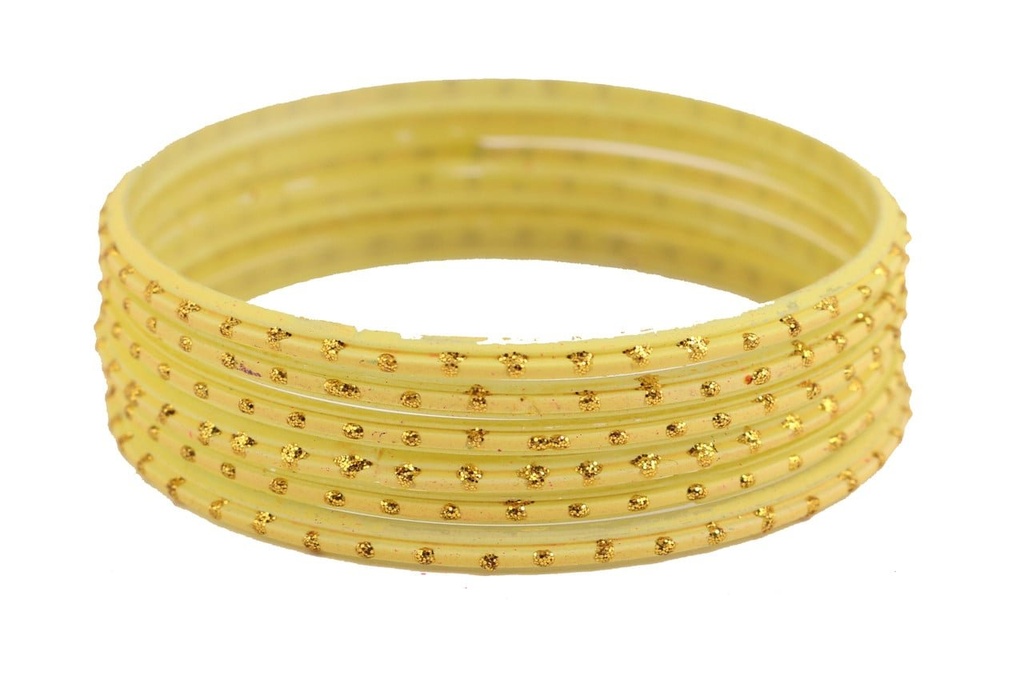 [90816] Cream Glass Bangles – 2.08" Diameter / Set of 12