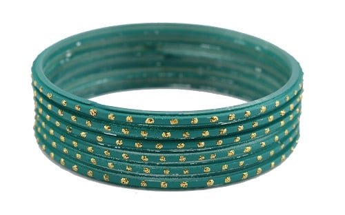 [90819] Radium Green Glass Bangles – 2.08" Diameter / Set of 12