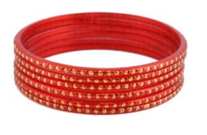 [90840] Red Glass Bangles – 2.10" Diameter