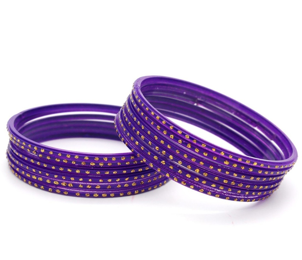 [90860] Purple Glass Bangles – 2.10" Diameter