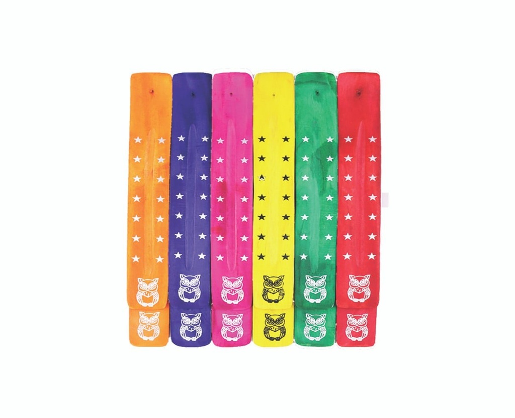 [91056] 11" Assorted Owl Incense Ash Catchers – Set of 12