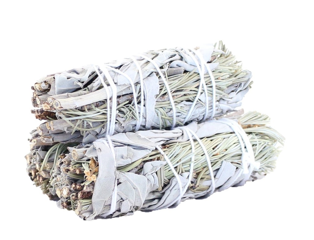 [91383] White Sage & Pine Smudge Stick – 4"