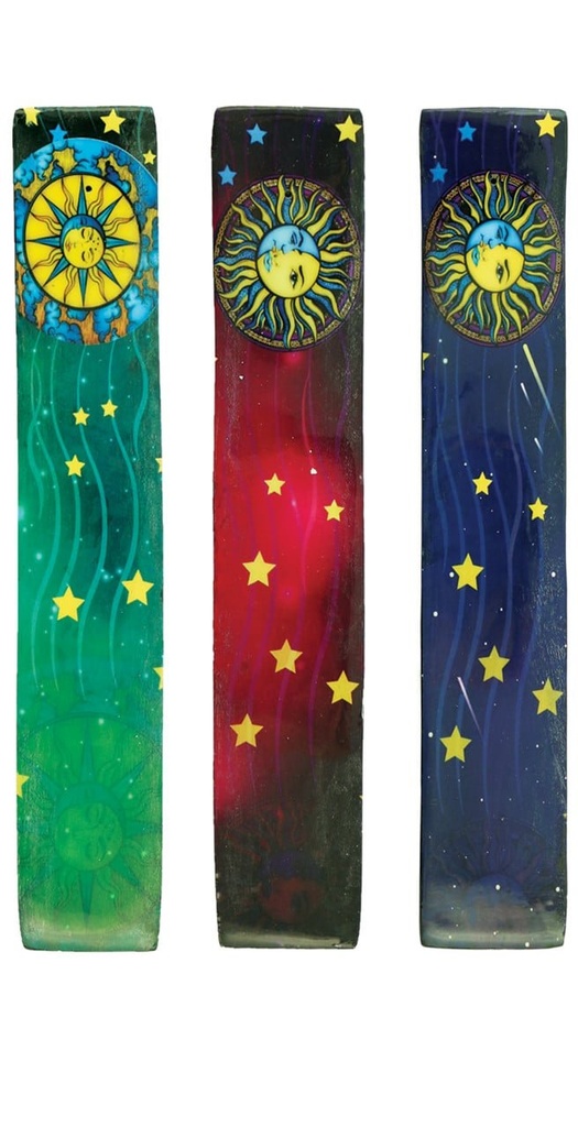 [91599] 11" Celestial Wooden Incense Ashcatchers – Set of 6
