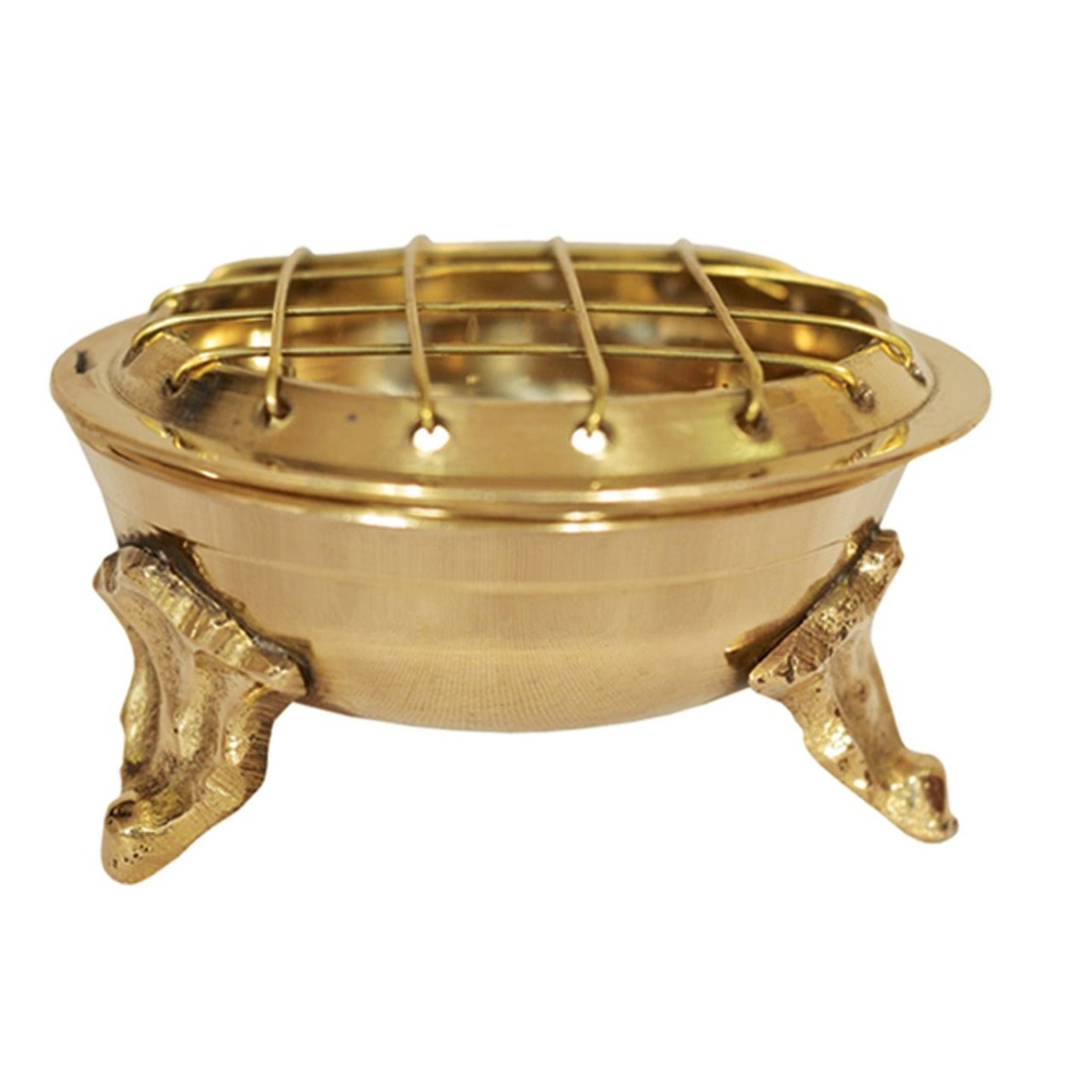 [91709] Brass Charcoal Burner w/ 3 Legs – 2.25"
