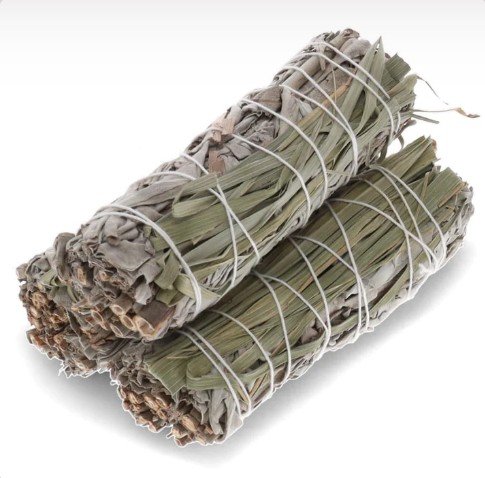 [91855] White Sage & Lemongrass Smudge Stick – 4"