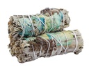 White Sage w/ Blue Rose Petals & Lavender Smudge Stick – 4"