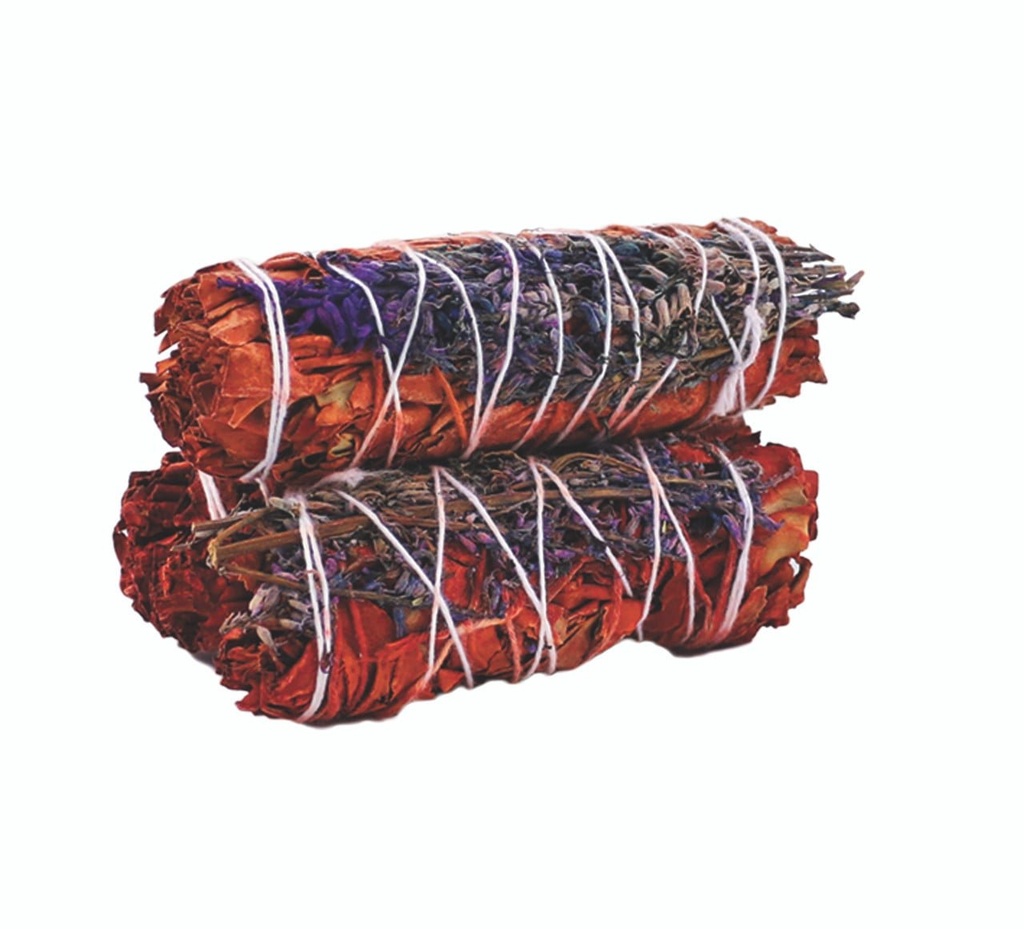 [91860] Dragon's Blood Sage w/ Lavender Smudge Stick – 4"