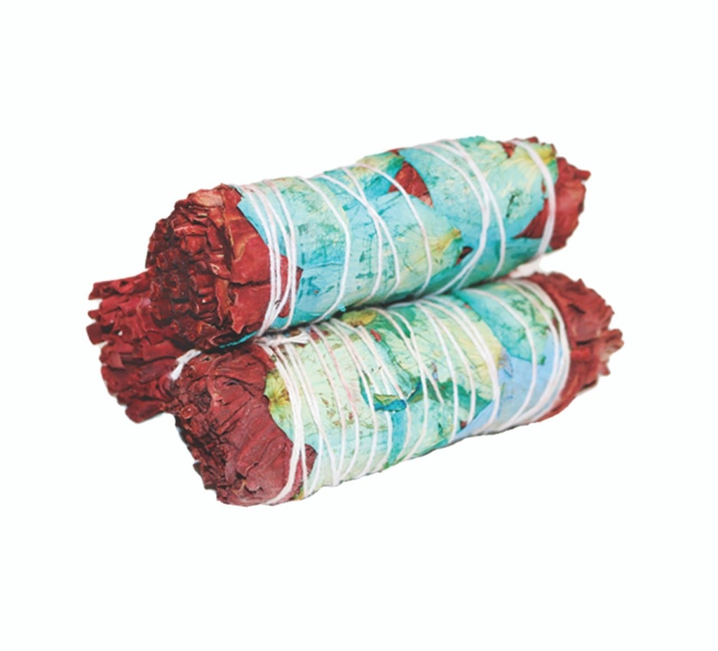 [91863] Dragon's Blood Sage w/ Blue Rose Petals – 4"
