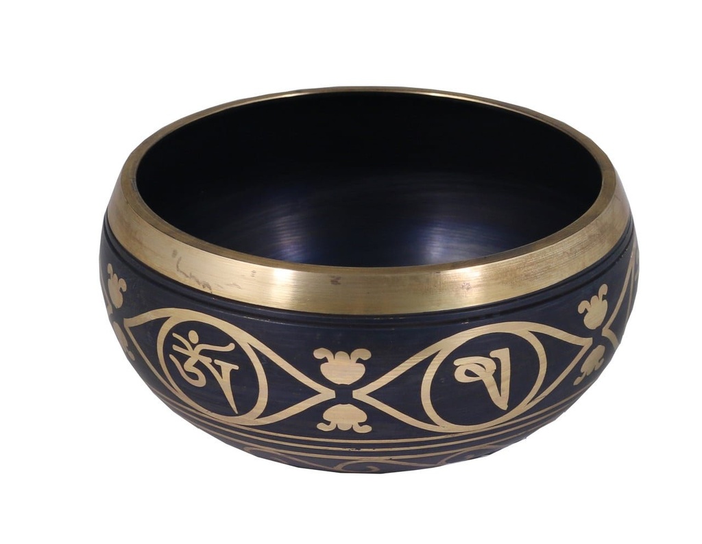 [91885] 4.25" Black Tree of Life Tibetan Singing Bowl