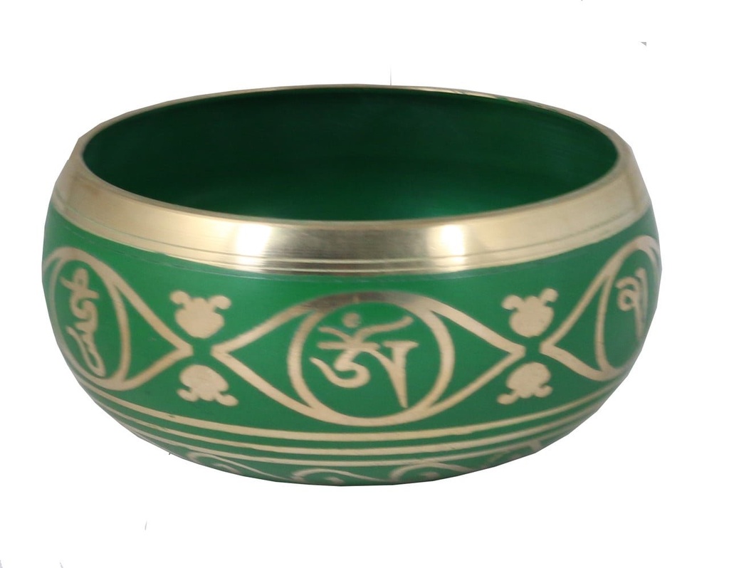 [91887] 4.25" Green Tree of Life Tibetan Singing Bowl
