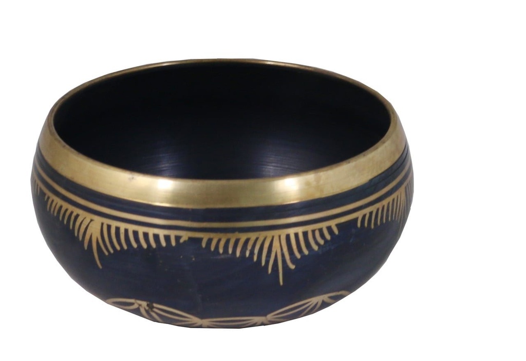 [91888] 4.25" Black Flower of Life Tibetan Singing Bowl