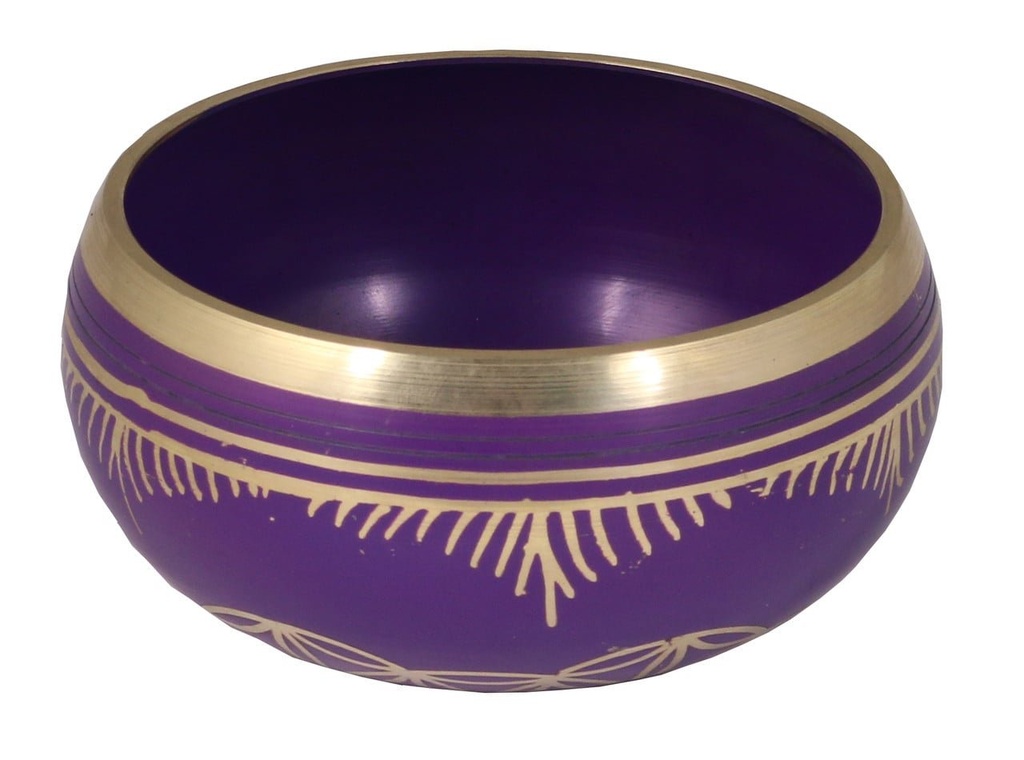 [91890] 4.25" Purple Flower of Life Tibetan Singing Bowl