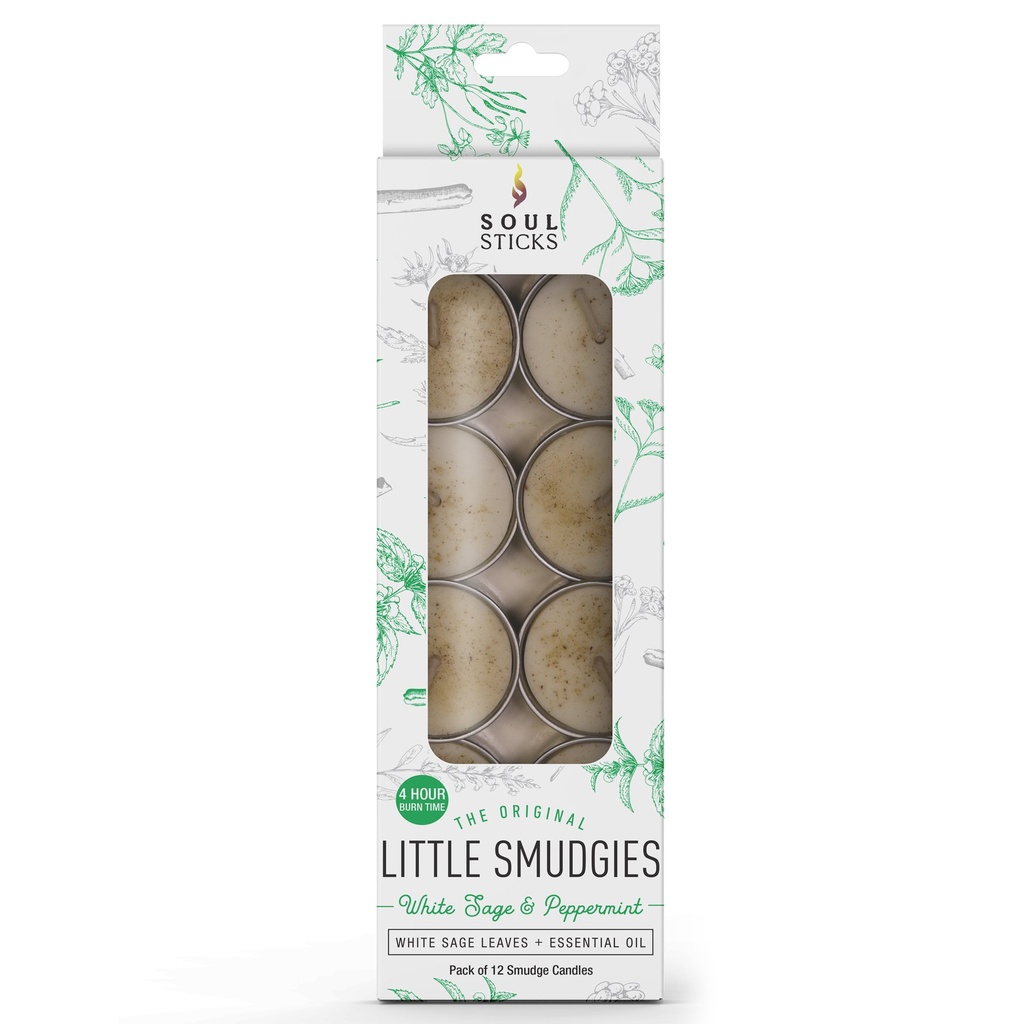 [91947] Little Smudgies Candle White Sage & Peppermint Pack