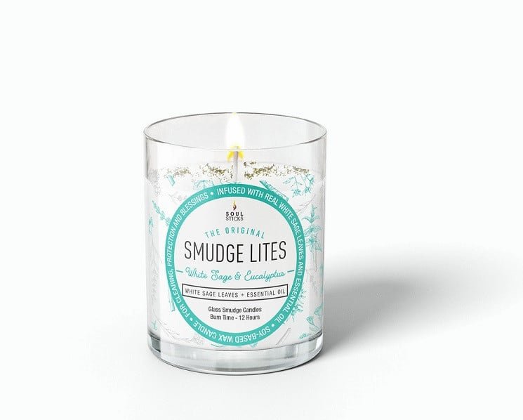 [91950] Smudge Lites Candle White Sage & Eucalyptus – 4"
