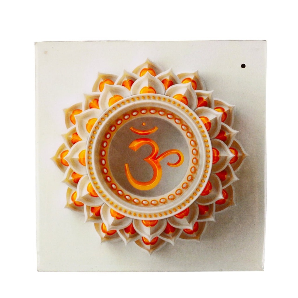 [91966] Om Wooden Incense Ashcatcher – 4"