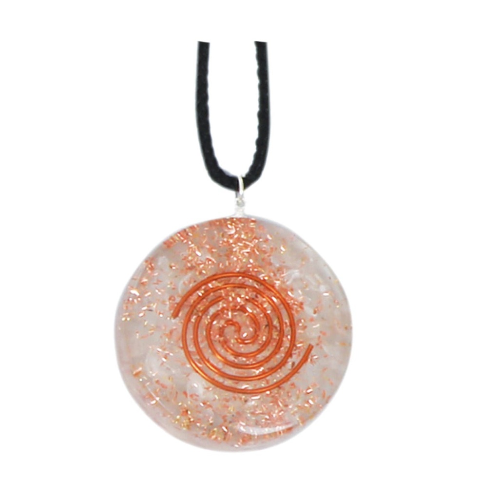 [92025] Clear Quartz Orgonite Crystal Necklace – 4cm