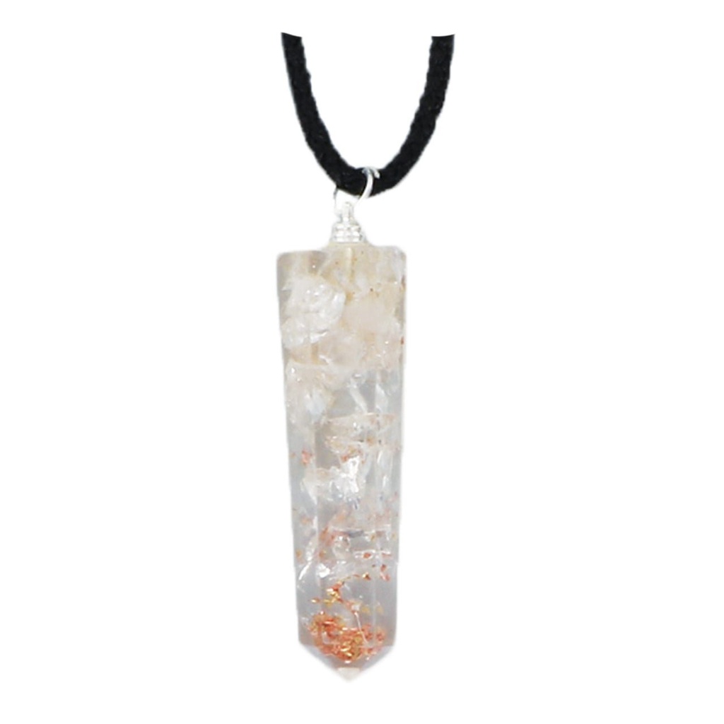 [92039] Clear Quartz Orgonite Crystal Necklace – 4.5cm