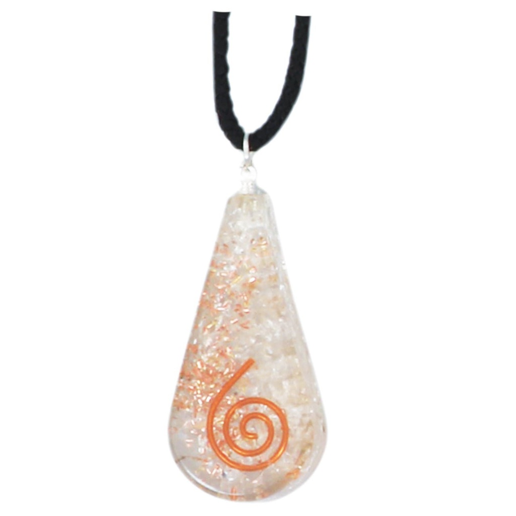 [92046] Clear Quartz Orgonite Crystal Necklace – 4.5cm