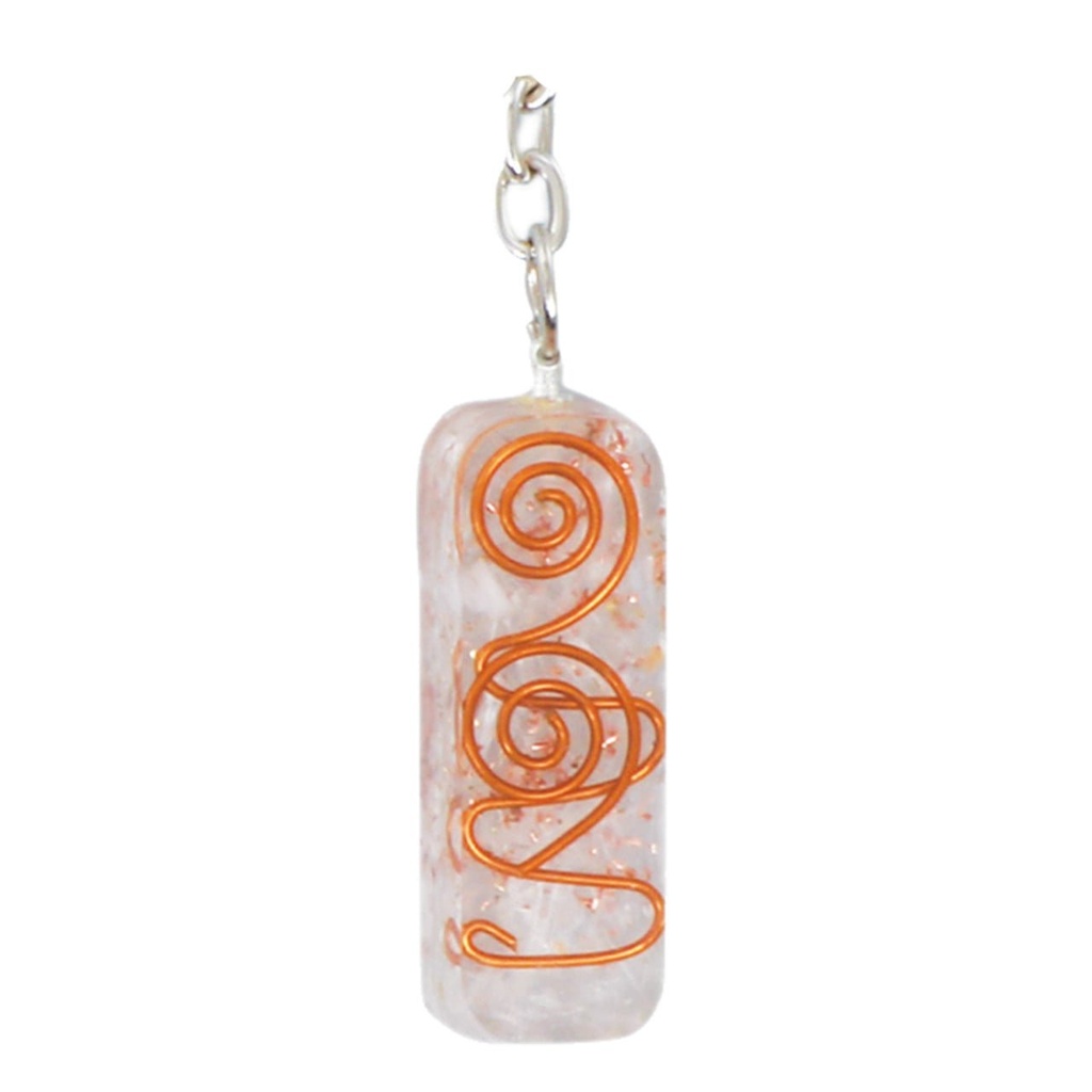 [92054] Clear Quartz Orgonite Crystal Keychain – 4.5cm