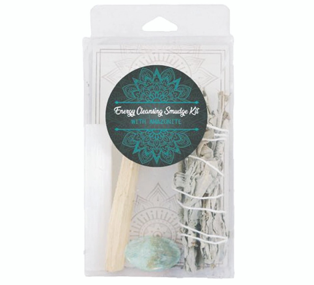 [92093] Energy Cleansing Smudge Kit w/ Amazonite