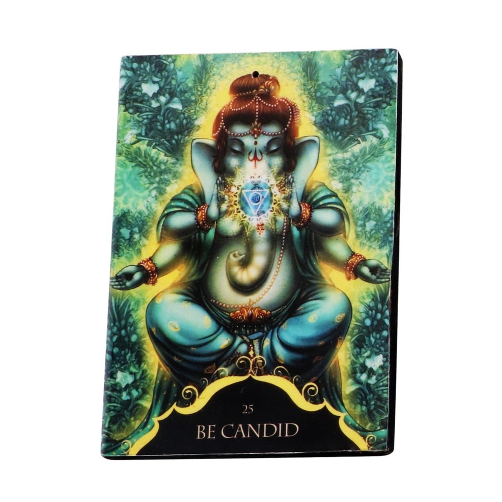 [92110] Ganesha Green Wooden Incense Ashcatcher – 3.5" x 5"