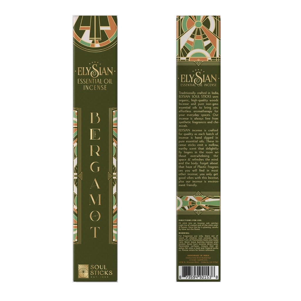 [92153] Elysian Bergamot Essential Oil Incense Sticks
