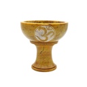 Yellow Om Soapstone Smudge Bowl w/ Stand – 4"